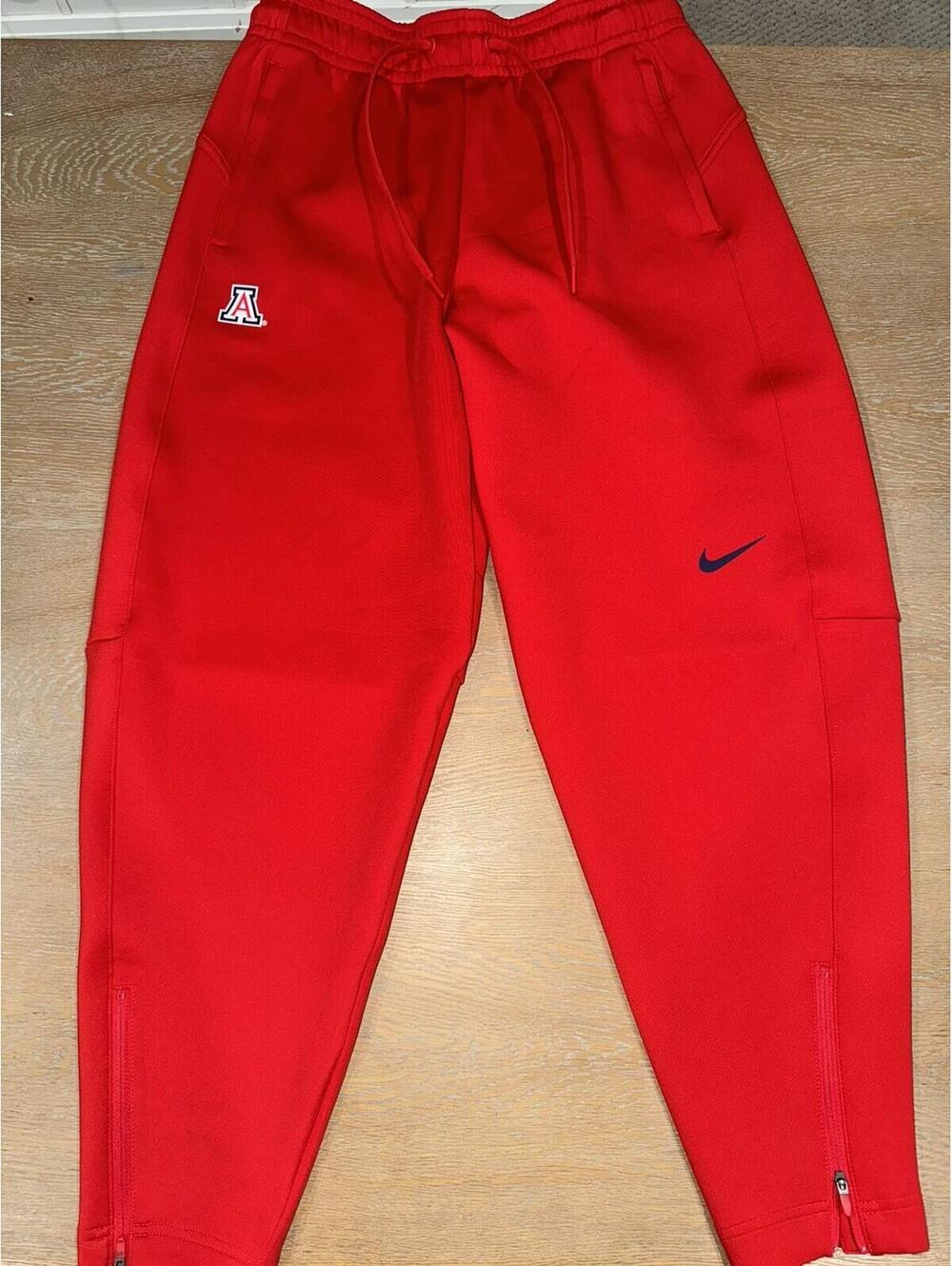 Nike University of Arizona Wildcats Sweatpants Red SIZE SMALL Tapered Zipper